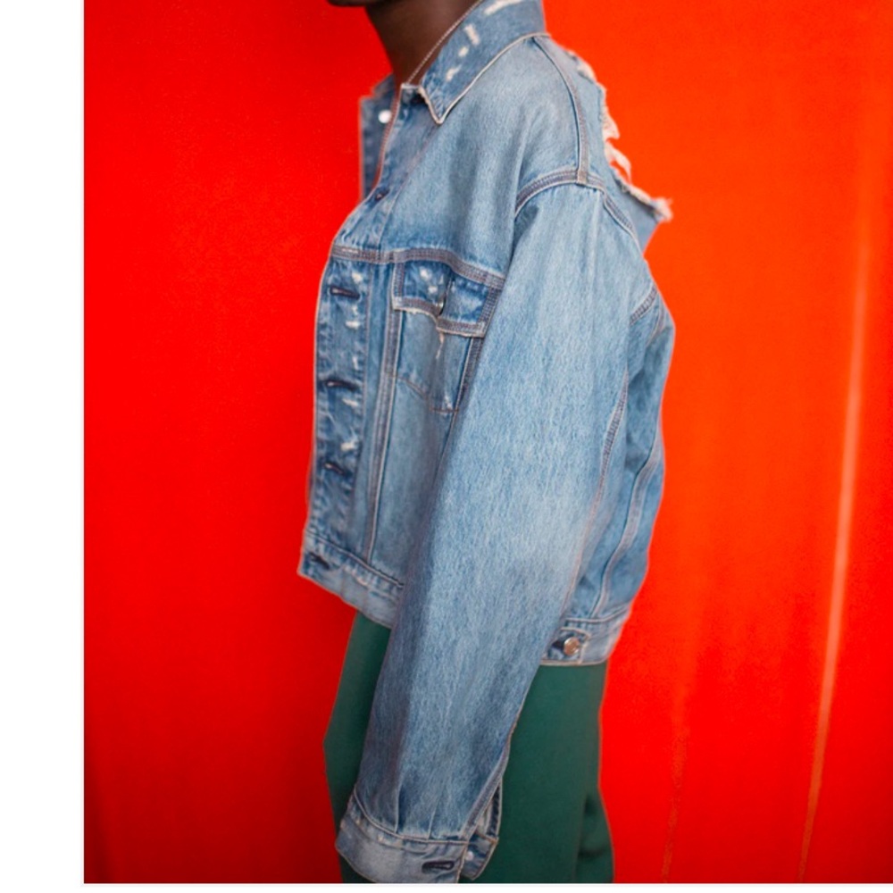 IRO JEANS DISTRESSED DENIM JACKET